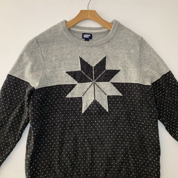 LANDS' END Men's L‎ Lighthouse Hunter's Star Crewneck Sweater - Picture 1 of 7